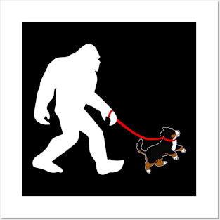 Bigfoot Walking Bernese Mountain Dogs Tee for Dog Devotees Posters and Art